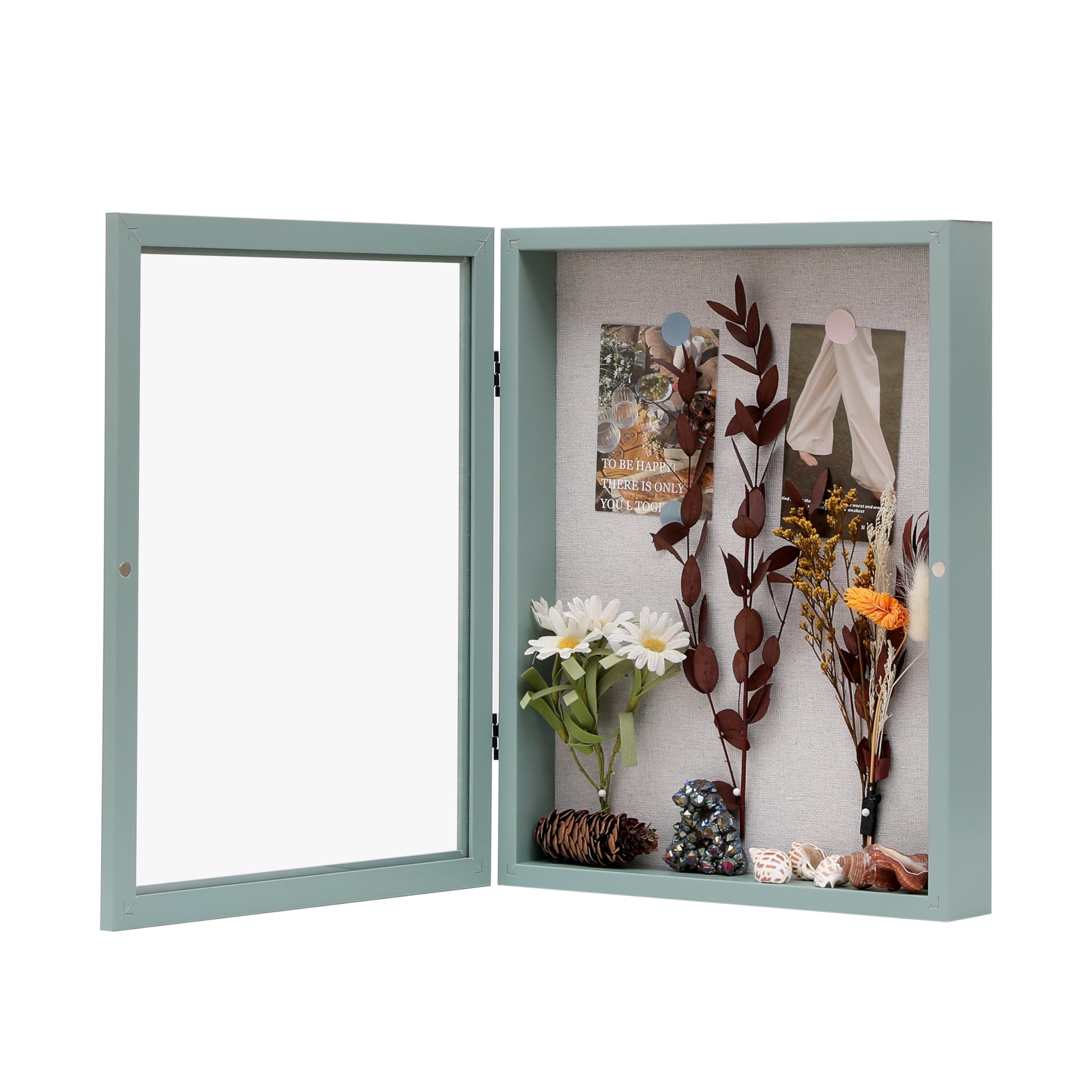 DEMAIKE 8x10 Shadow Box Frame with Linen Back, Wood