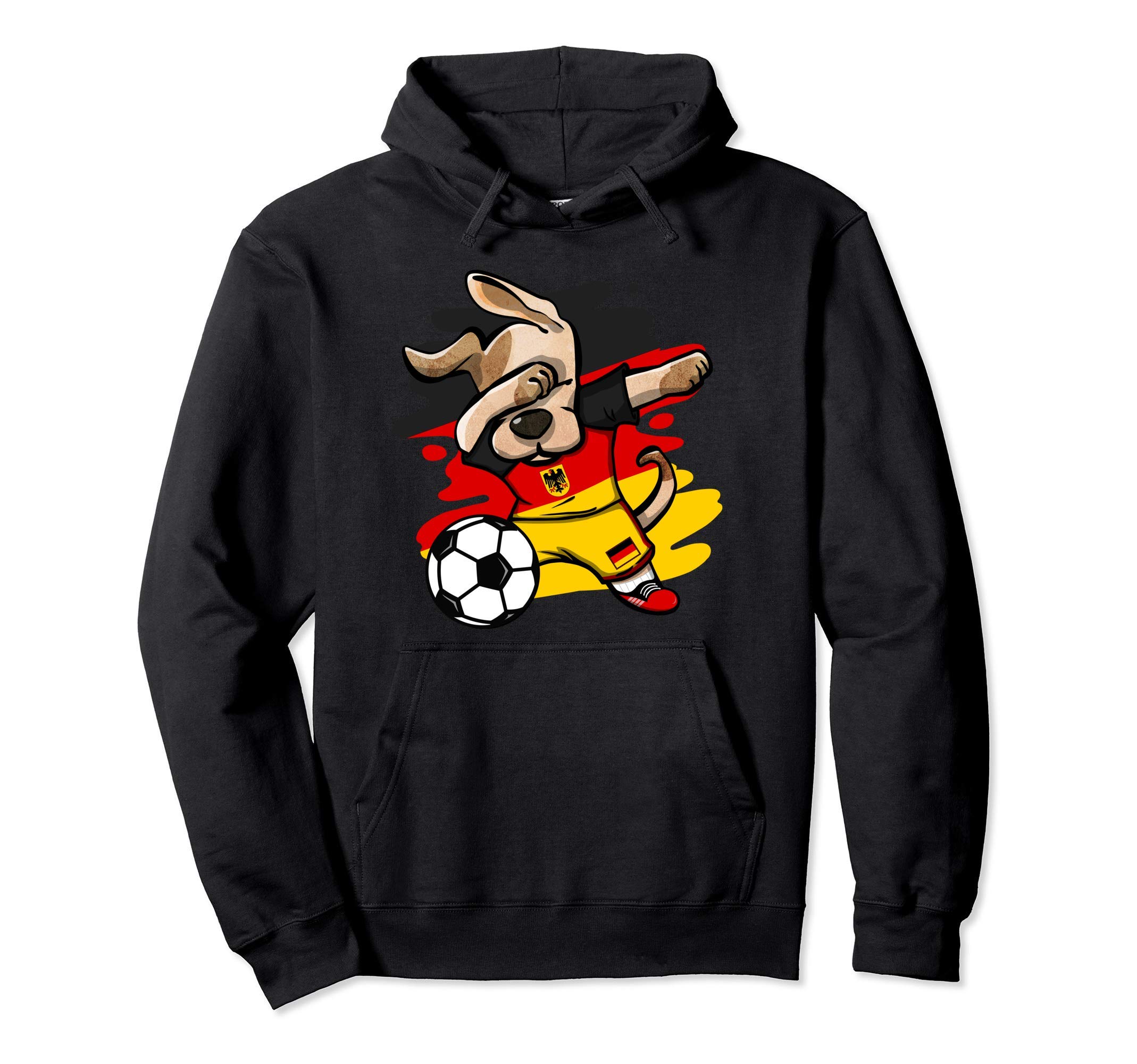 Dabbing Dog Germany Soccer Fans Jersey German Flag Football Pullover Hoodie
