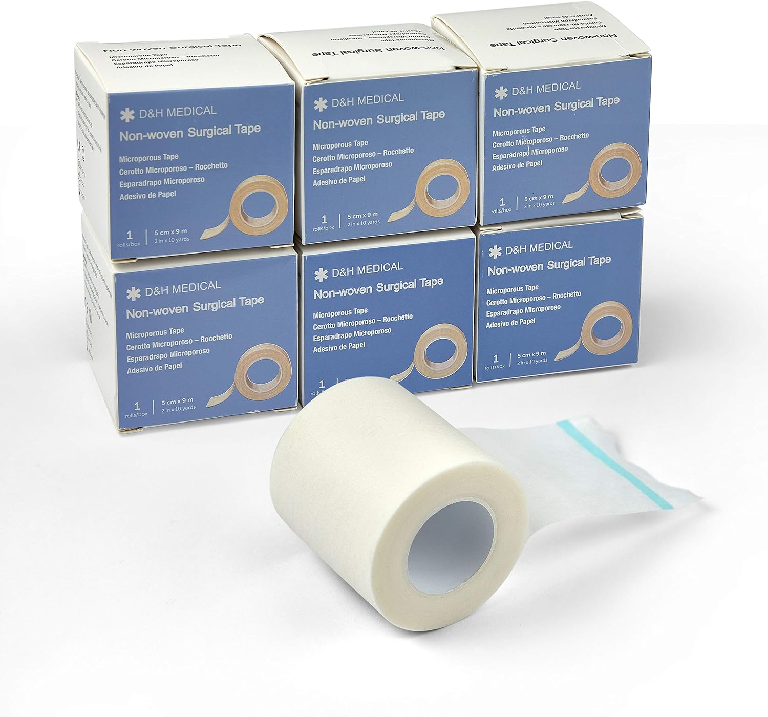 D&H Medical 6 Bulk Pack Micropore Tape Adhesive Bandage 2 Inch Length x