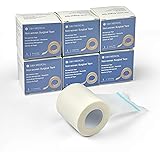 6 Bulk Pack Microporous Medical Tape Adhesive Bandage, 2 Inch Length x 10 Yards Hypoallergenic Self Adhesive Rolls, Flexible Stretch Breathable Dressing Used for Post-Surgical Incisions Wound Care.