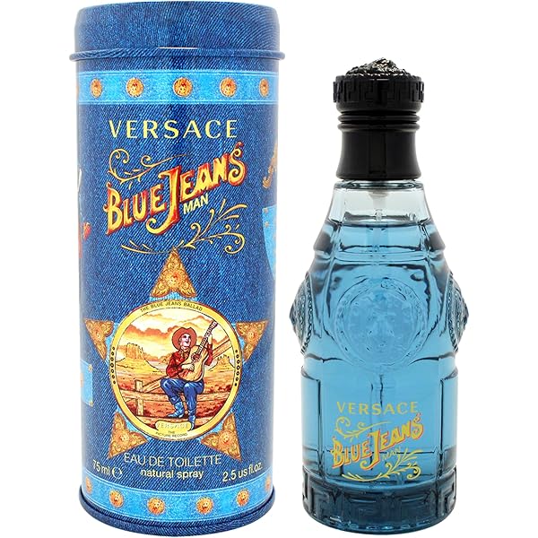 Amazon.com : Versace Blue Jeans for Men Eau de Toilette Spray, 2.5