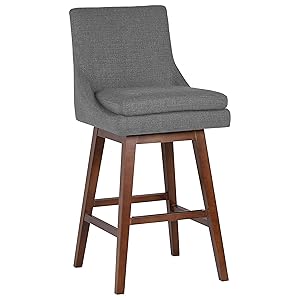 Stone & Beam Alaina Modern Swivel Counter Height Bar Stool, 38.5"H, Grey
