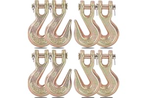ALISWAT 8 Pack 5/16" Clevis Grab Hooks, Grade 70 Forged Steel Chain Hook for 5/16 Inch Tow Chain, Heavy Duty Tow Hook 5400 Lbs Working Load Limit for Trailer Truck Transport