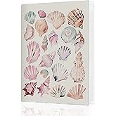 Qnhij Beach Photo Album 4x6 Hold 36 Photos, Beach Lover Gifts, Preppy Beach Seashell Small Photo Album Picture Memory Book Keepsake for Family Anniversary Travel Vacation