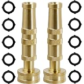 Triumpeek Solid Brass Hose Nozzle, 2 Packs | 4" L, Heavy Duty, Garden Hose Nozzle, 10 Rubber Washers