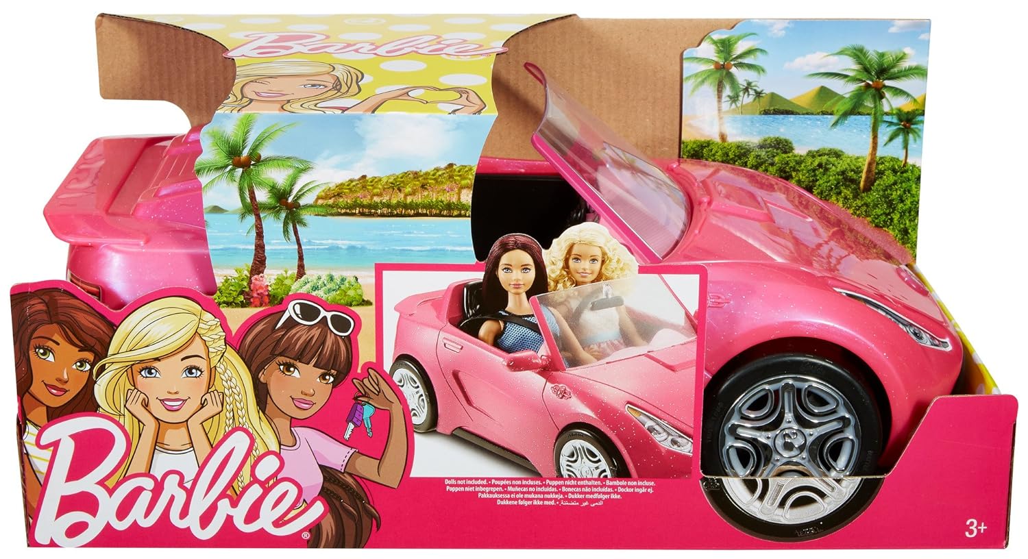 Best Barbie Car Glam Convertible Twoseat sparkly pink car for Barbie