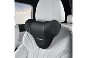 Coverado Car Headrest Pillow, Ergonomic Memory Foam Car Neck Pillow for Driving Seat with Adjustable Strap, Soft PU Leather Breathable Removable Cover Neck Support for Neck Pain Relief