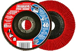 Diablo Steel Demon Flap Disc with Standard Hub for Metal, Fast Material Removal & Polishing - Medium, 80-Grit, 4-1/2" Diameter, 7/8" Arbor, Type 29 Hub - DCX045080N01F