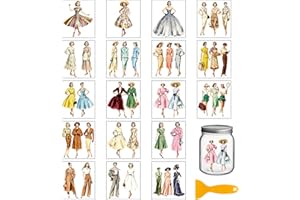 GLOBLELAND 18 Sheets Vintage Lady Rub on Transfers Fashionable Girl Transfer Stickers Decals Watercolor Retro Aesthetic Book 