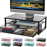 Computer Monitor Stand Riser with Drawer | Printer Stand Desk Accessories &amp; Workspace Desktop Organizers Storage for Printer Stand (Black)