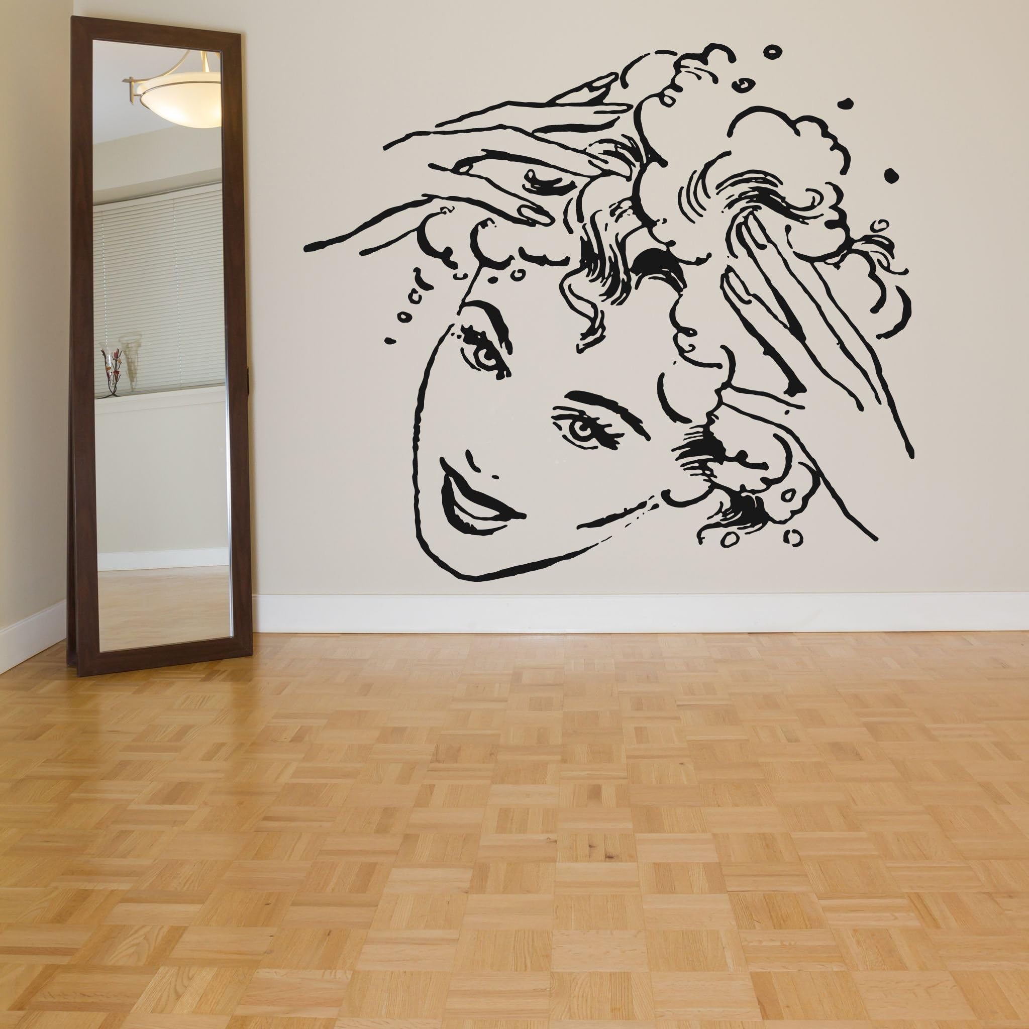 Wall Room Decor Art Vinyl Decal Sticker Mural Girl Hair Salon Large Big AS409