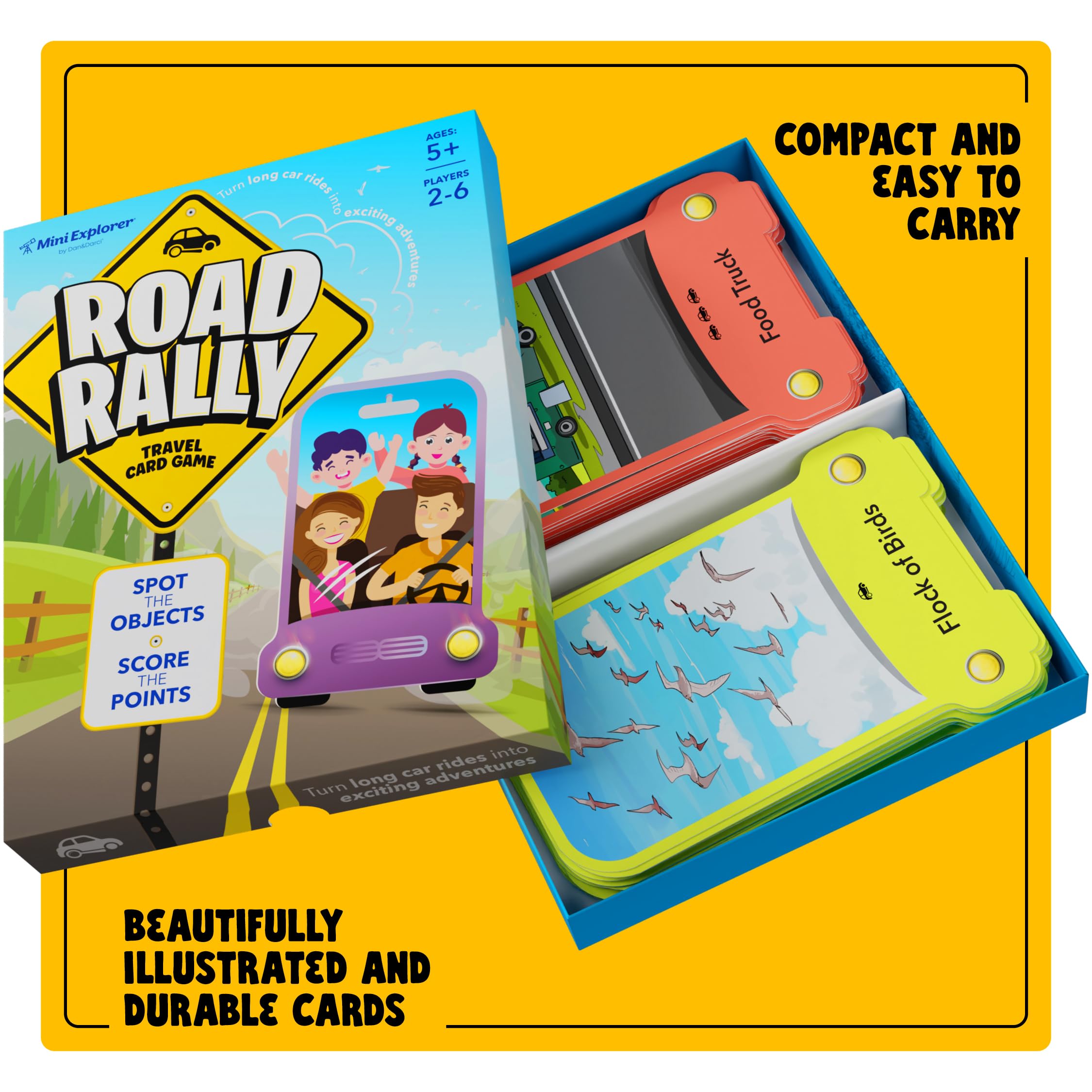 Mini Explorer Road Rally Travel Scavenger Hunt Card Game for Kids - Roads Trip Car Games & Activities Must Haves Essentials - Eye Hide & Seek Found Spy Summer Camping Toys Ages 5 6 7 8 9 10 11 12