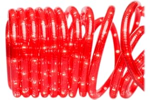 Brite Star 18 Foot Red Rope Light Clear - Connectable for Indoor and Outdoor Decor - Perfect for Christmas Decorations, Bedroom, Party, Patio, Deck Lighting - Waterproof Outdoor Lighting