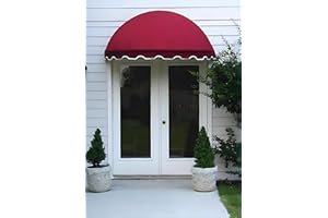 Easyawn Door and Window Sunbrella Canvas Awning / 5 Colors + 3 Sizes/Dome Awning / (Burgundy 6 feet Wide)