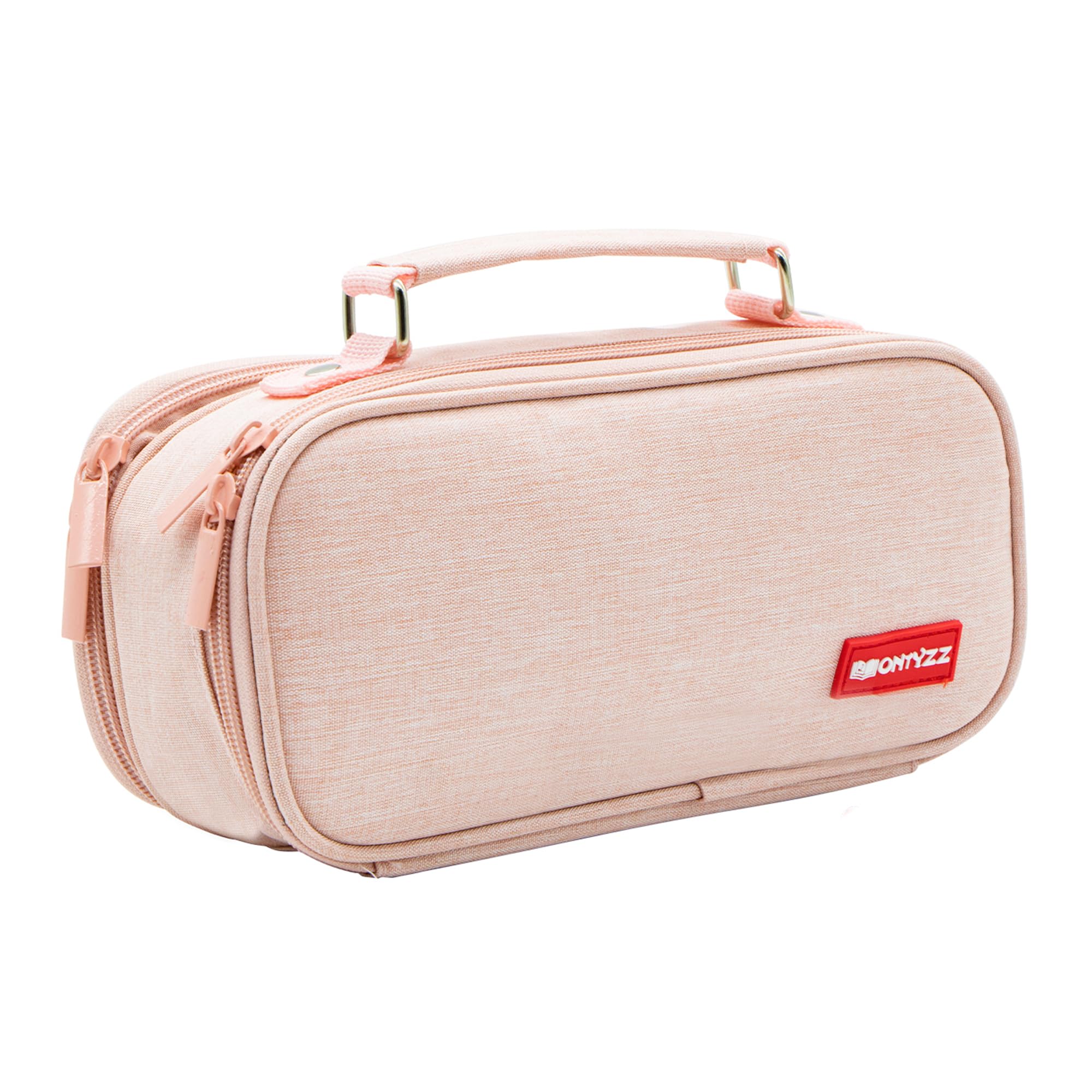 Pencil Case Teenagers Large Capacity Pencil Case 2 Compartment Pencil Case Girls Boys Canvas Pencil Case for School Work Cosmetic Storage Bag Pink