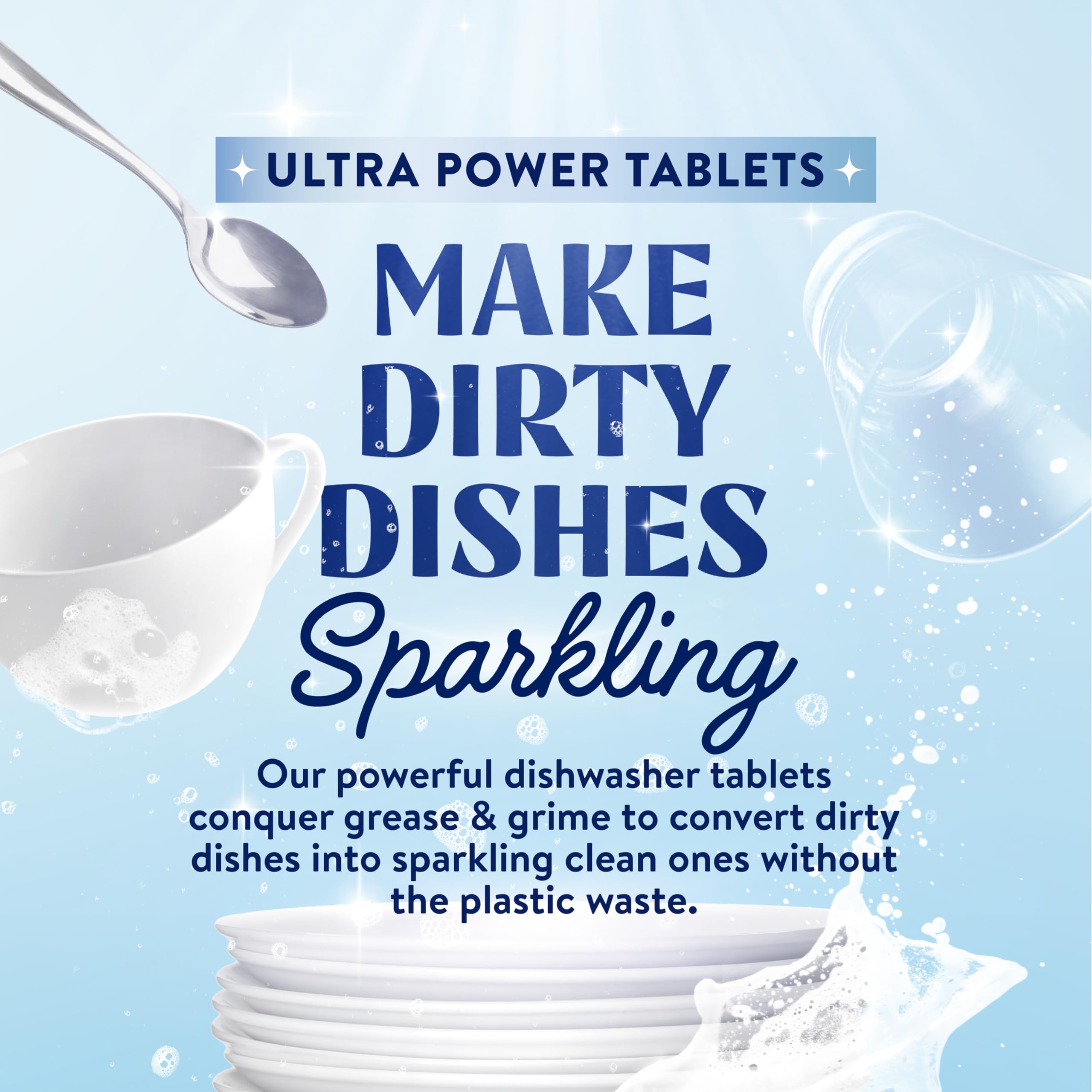 Cleancult Ultra Power Dishwasher Detergent Pods for Sparkling Streak-Free Shine, All-In-One, No Plastic Waste, 32 Count