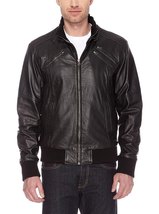 bruno banani Herren Lederjacke Ernesto