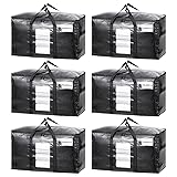 TAILI Extra Large Moving Bags, 6 Pack Black Heavy