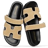 Project Cloud 100% Genuine Leather Sandals for Women Footwear - Stylish Womens Sandals with Plush & Soft Insole - Non-Slip and Water-Resistant Beach Sandals Slides for Women (Mayvy)