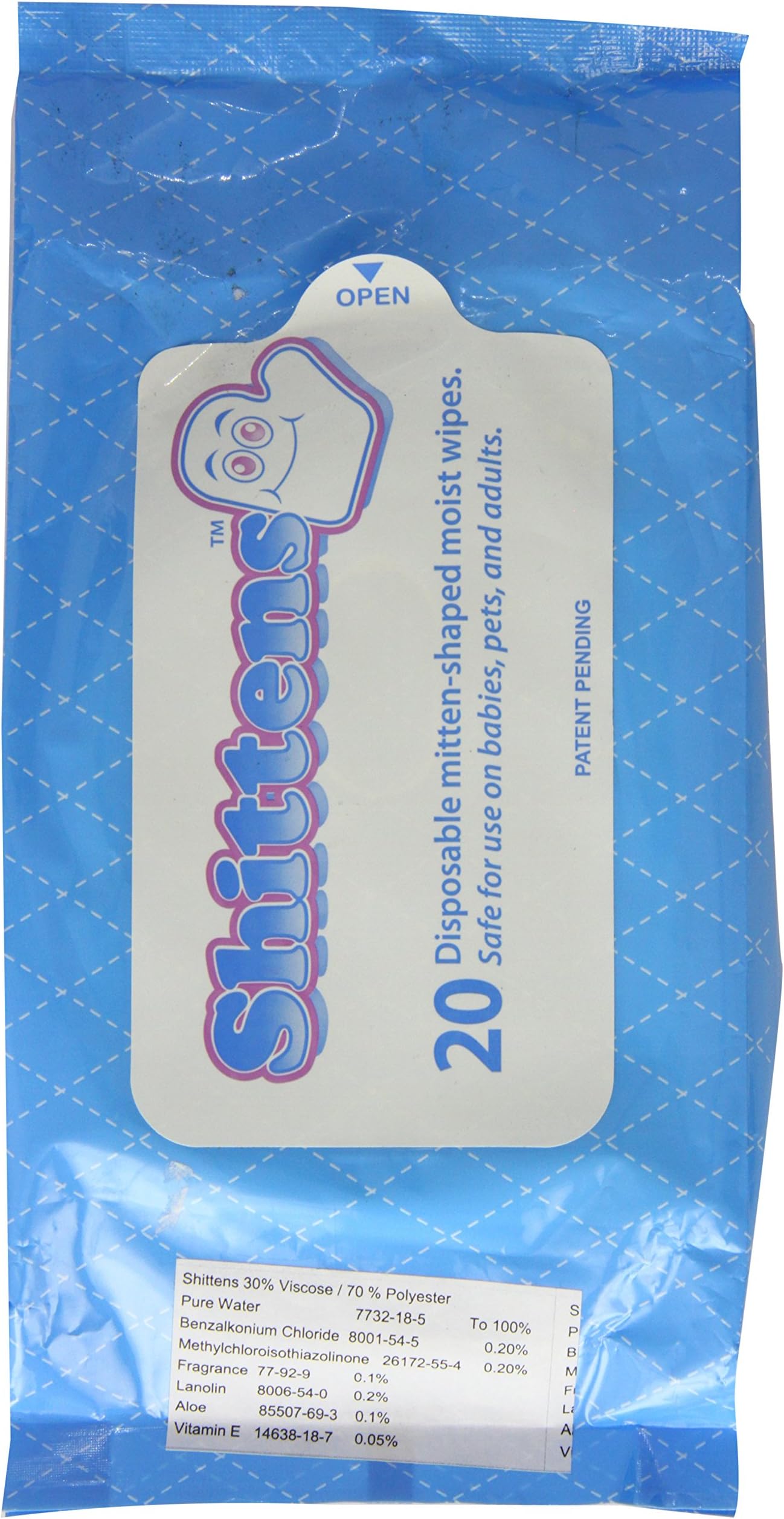 Shittens Mitten Shaped Moist Wipes