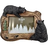 De Leon Collections 14203 Black Bears Black and Brown 9 Inch Polyresin Wildlife Nature Lodge Decorative Home D&eacute;cor Tabletop Picture Frame Holds 4 x 6 Inch Photo