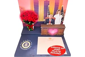 OUR FRIENDLY FOREST Donald Pop Up Valentine Card with Light & Sound - Presidential Theme Valentine Message with Authentic Voice Recording, Perfect for Couples