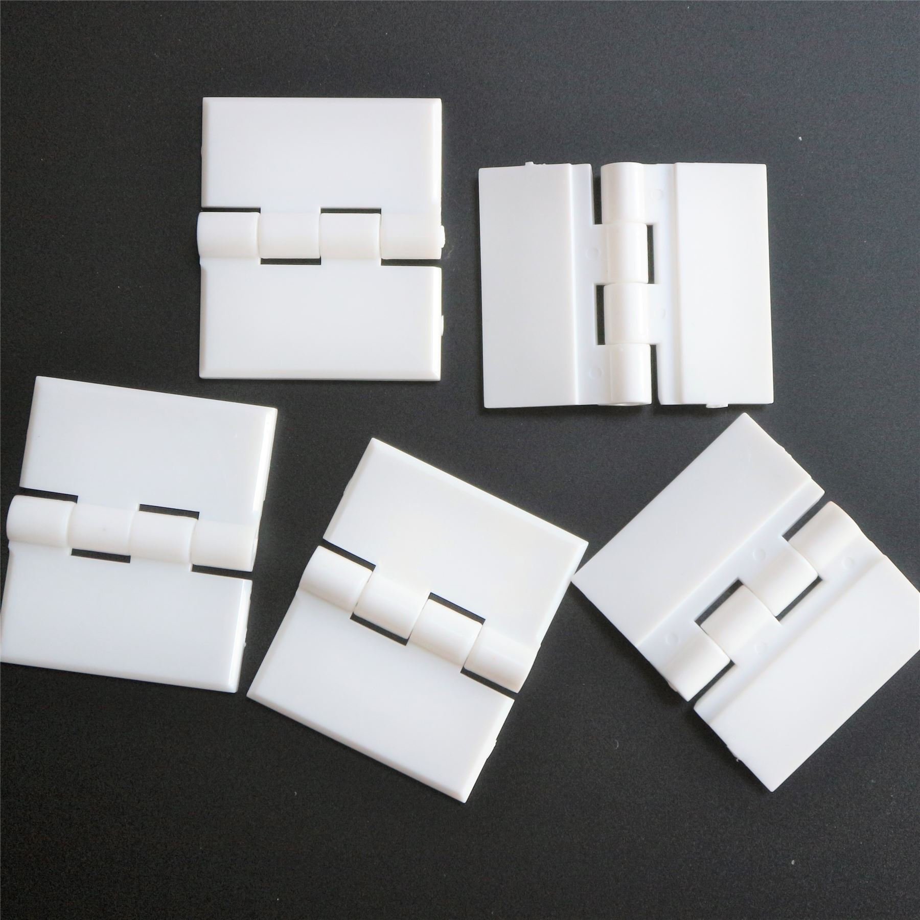 Pack of 5 x White Acrylic Hinges 32mm x 38mm White Hinges, Continuous Acrylic Piano Hinge