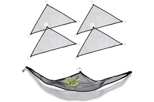 BELEFU 4 Pack Axolotl Hammock for Aquarium, Triangle Large Hammock for Bearded Dragon Snake Gecko Leopard Lizard, Breathable 