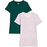 Amazon Essentials Women's Regular-Fit Short-Sleeve T-Shirt (Crewneck and V-Neck Options), Multipacks