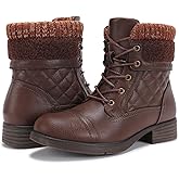 STQ Women's Combat Boots Lace up Ankle Booties