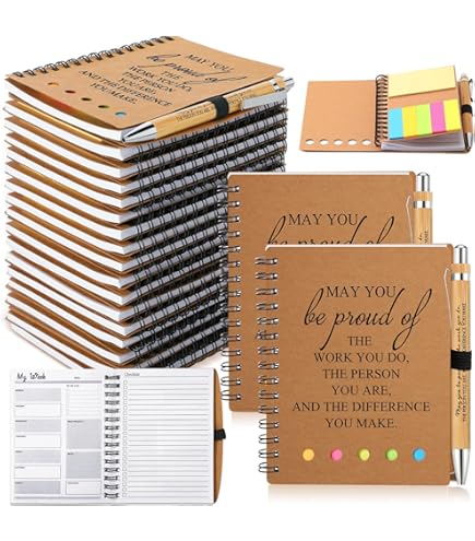 20 Set Employee Appreciation Gifts - Notebook Journals With Pens & Tabs