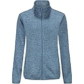 Dolcevida Women's Long Sleeve Sweater Fleece Zip Up Speckled Jacket with Pockets