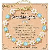 KOXMOON Birthday Gifts for 9 10 Year Old Girl, Granddaughter Gifts from Grandma Daisy Bracelet Girly Girl Stuff, I Love You Every Daisy