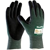 MaxiFlex 34-8743 Resistant Nitrile Coated Work Gloves with Green Knit Shell and Premium Coated Micro-Foam Grip