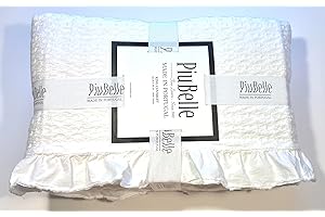 HOME GOODS Piubelle Piu Belle Portugal 100% Cotton-Hotel Luxury Matelasse All Season, Lightweight Quilt Coverlet Bedspread Textured Raised Patterns (King (U.S. Standard), Rosetta), White