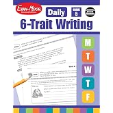 Evan-Moor Daily 6-Trait Writing, Grade 5 Homeschool and Classroom Resource Workbook, Reproducible Worksheets, Teaching Edition, Lesson Plans, Ideas, Organization, Word Choice, Sentence Fluency, Voice