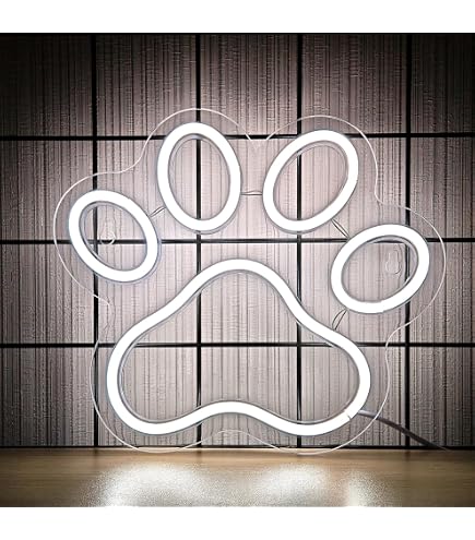 Pink Paw Neon Sign – Dimmable USB LED Light For Bedroom, Kids Room, Living Room Decor – Great Gift For Girls & Women (Pink)