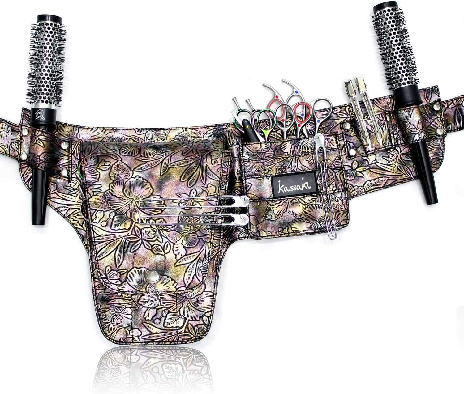 Kassaki Hairdressing Belt Tool Bag Hair Stylist Scissor Pouch (Rustic