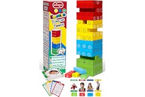 Garybank Social Emotional Learning Activities & Feelings Game - SEL Tower W/56 Emotion Cards, Kids Emotion Regulation Coping Skills Toys, Play Therapy Games for Kid Counselors, Ages 6+