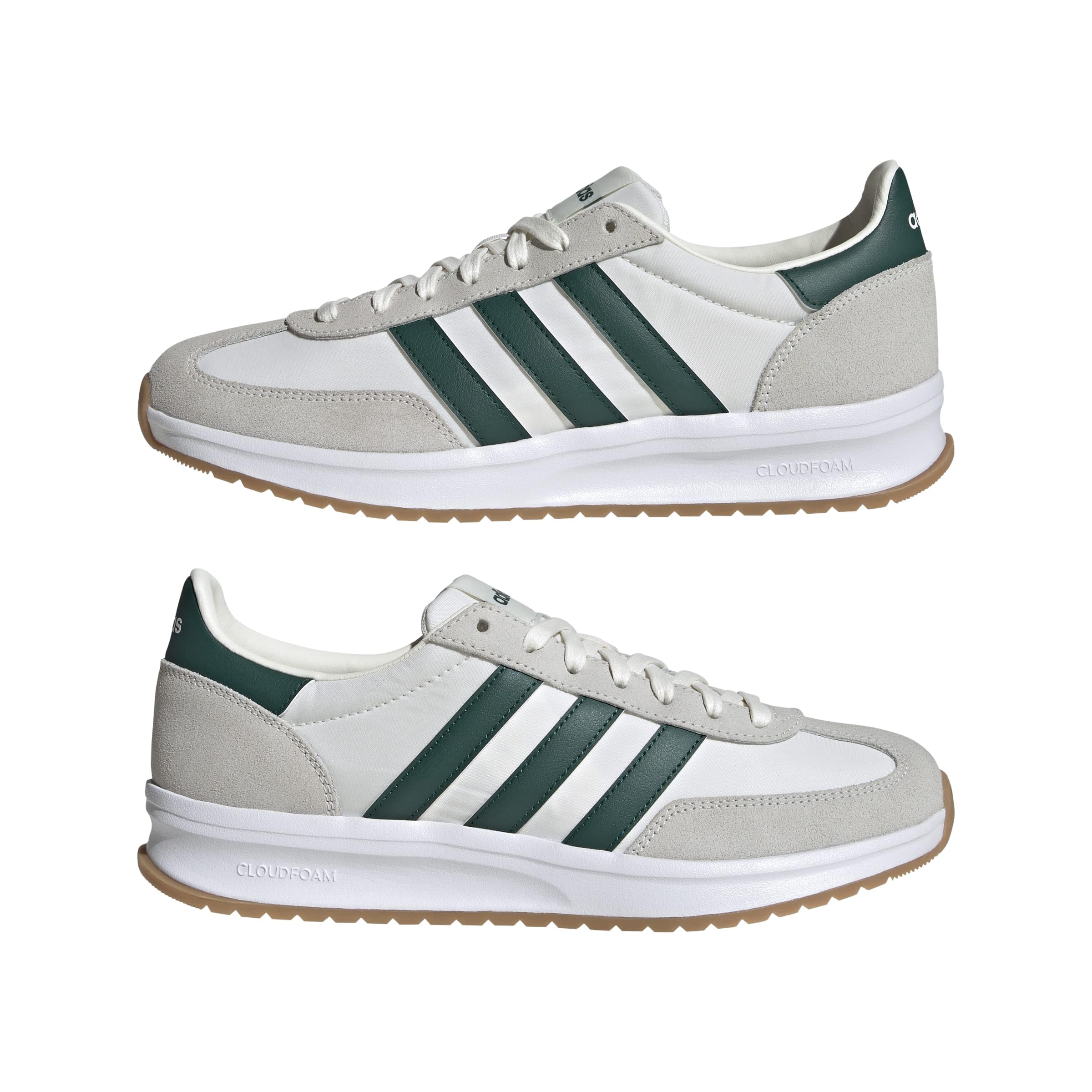 adidas Herren Run 70S 2.0 Shoes, Core White/Collegiate Green/Off White, 44 2/3 EU 6