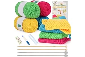 Aeelike Knitting Kit for Beginners, Complete Beginner Knitting Kit Easy Knitting Set Including Knitting Needles Set Cotton Ya