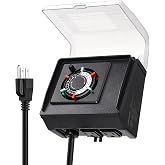 SURAIELEC 24-Hour Mechanical Pool Timer for Above Ground Pool, NEMA 5-15R | 15A 125V 1HP Plug-in Timer with Dual Outlets, Up to 3 Daily Settings, Weatherproof Cover for Pool Pump, Light and Salt System