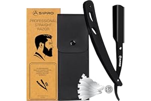 ASIPRO Straight Razors for Men with 20 Straight Edge Razor Blade & Case, Mens Straight Razor for Shaving Navajas Para Barbero Barber Razors for Men, Beard Razor