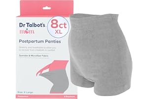 Dr. Talbot's Mom Postpartum Underwear, Disposable Boyshorts, Stretchy Breathable Support, Size X-Large, 8 Postpartum Pants, G
