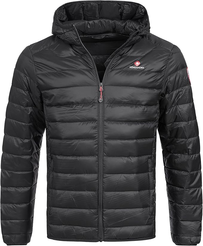 Höhenhorn Pizol Herren Daunen Ultra Light Jacke Steppjacke mit Kapuze Outdoor