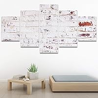 SIGNWIN 5 Panel Canvas Wall Art Modern Art Abstract Brushstroke Closeup Digital Art Minimalism Minimalist Multicolor Pastel for Home Decorations Ready to Hang - 60