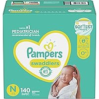 Diapers Newborn/Size 0 (< 10 lb), 140 Count - Pampers Swaddlers Disposable Baby Diapers, Enormous Pack (Packaging May…