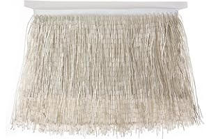 KKSACCCN Beaded Fringe Trim,Ribbon Tassel Fringe Trim 6 Inch Wide 2 Yards Long for Crafts DIY Dress Clothes Decoration (Silver)