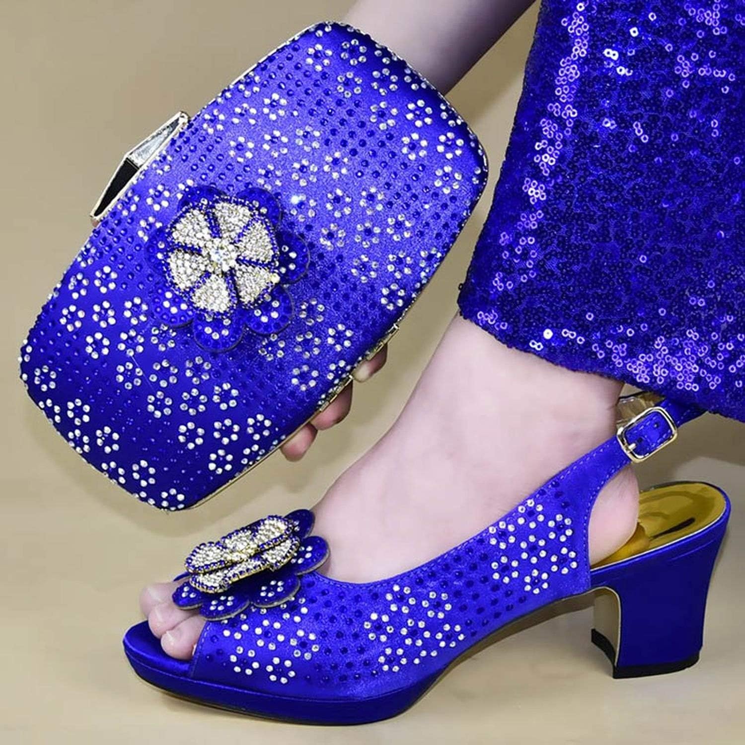 orange sandals and matching bag