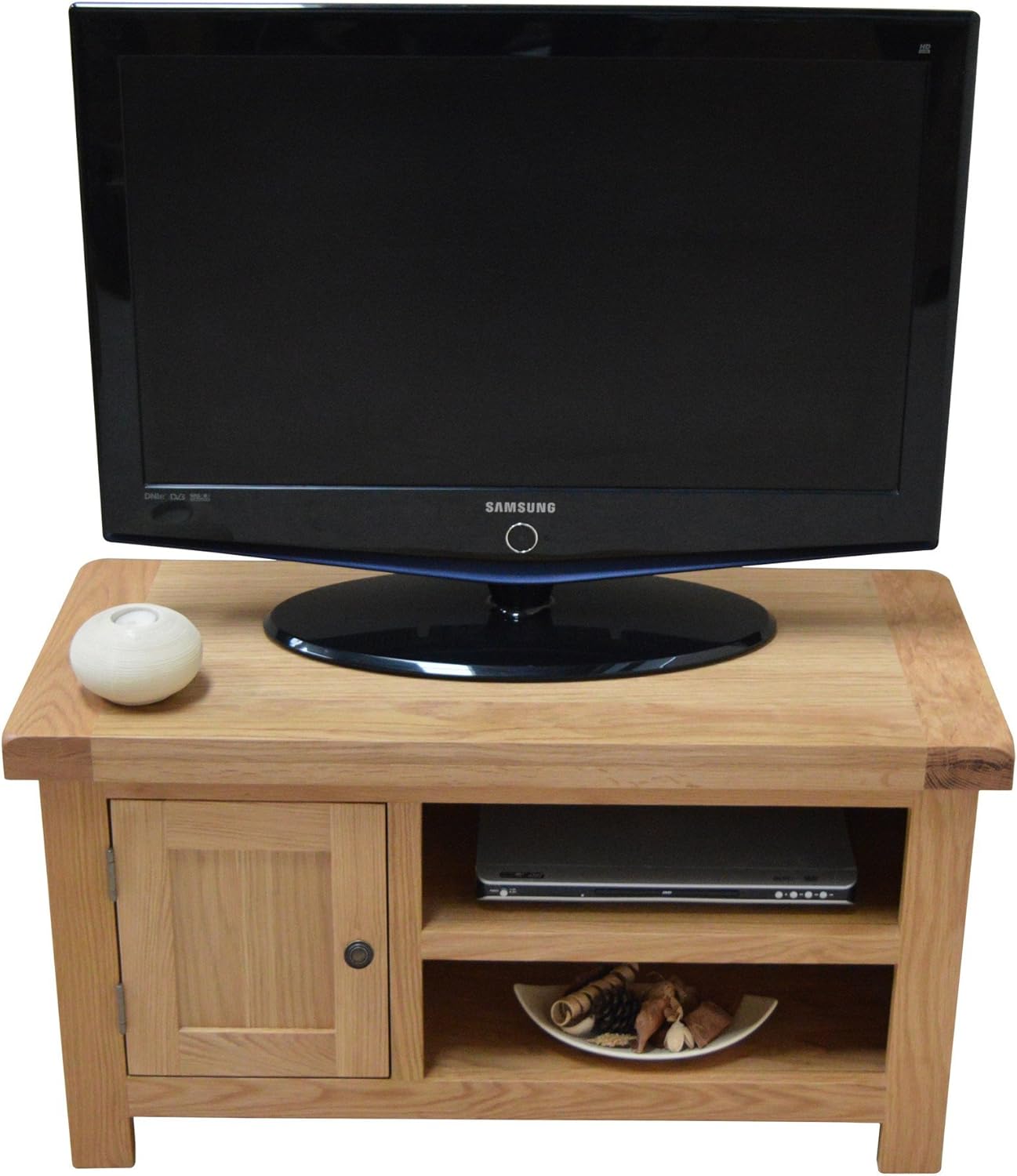 Canton Oak Small Tv Dvd Video Cabinet Plamsa Unit With Storage Cupboard Compact Entertainment Unit Solid Hardwood Living Room Lounge Furniture Amazon Co Uk Kitchen Home